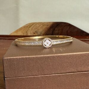 Glam Stackable Cubic Zirconia Crystal Bangle Bracelet Elegant Wedding Bridal